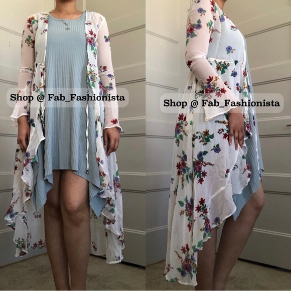 Floral kimono cardigan cover up size xsmall - Picture 1 of 13